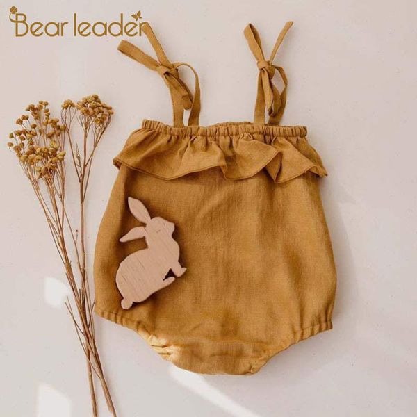 

bear leader born baby summer jumpsuit cute bow-knot sling costumes for toddler girls 6-24m casual rompers solid clothing suit jumpsuits, Blue