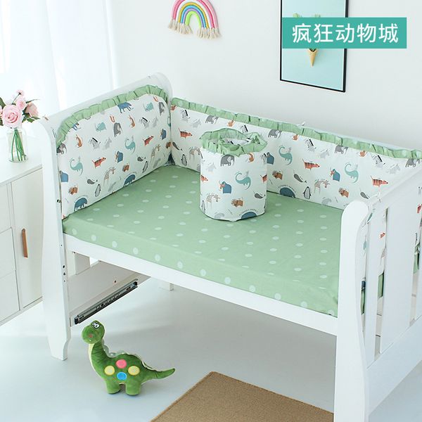 

New 4Pcs Newborn Baby Crib Bumpers Cot Side Around Protector 100%Cotton With Liner Bedding Kits Baby Room Accessories Decoration, Red