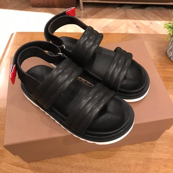 

sandals kids girls summer black 2021 fashion flat shoes, Black;red