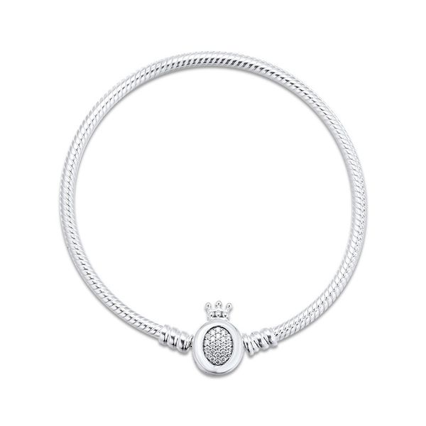 Moments Charm-Armbänder aus 925er-Sterlingsilber mit Krone und O-Verschluss, Freunde, niedlicher Modeschmuck, Geschenk für Damen