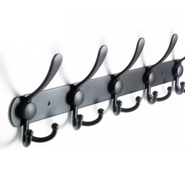 

hooks & rails stainless steel towel coat hanger home durable door back hat wall mounted robe clothes hanging row hook space saving organizer