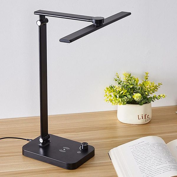 

table lamps multi-function led lamp foldable 3 color temperature book light mobile phone wireless smart charging dimmable desk