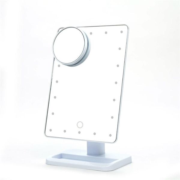 

compact mirrors adjustable 20 led lighted makeup mirror portable magnifying vanity tablelamp cosmetic mirrorwith 10x magnify round