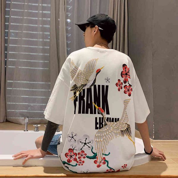 

t shirt men retra harajuku summer men's korean fashions funny tshirts printing streetwear plus size u4tf, White;black