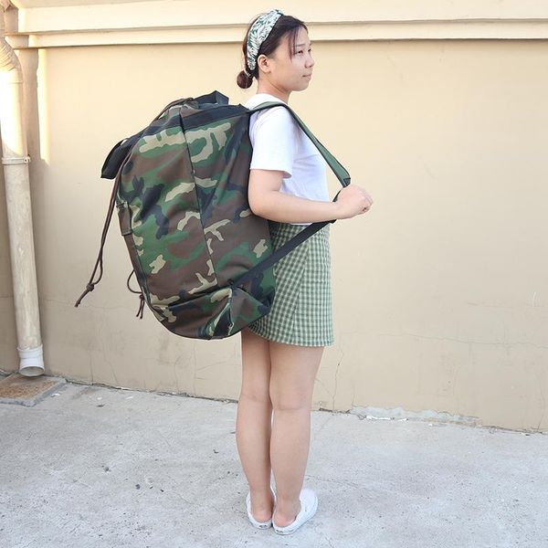 

backpack camo rucksack outdoor carrying gear travel men's ultra-large capacity waterproof school bag