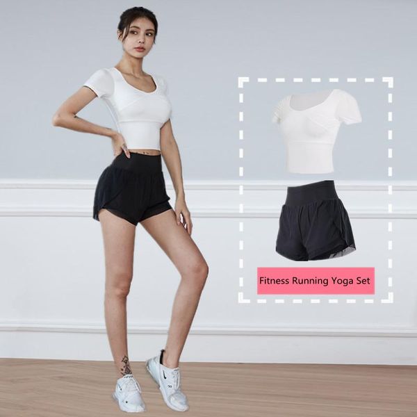 

yoga outfit 2021 fitness set women sports suits gym clothing quick dry workout sportswear running with chest padded 2pcs/set