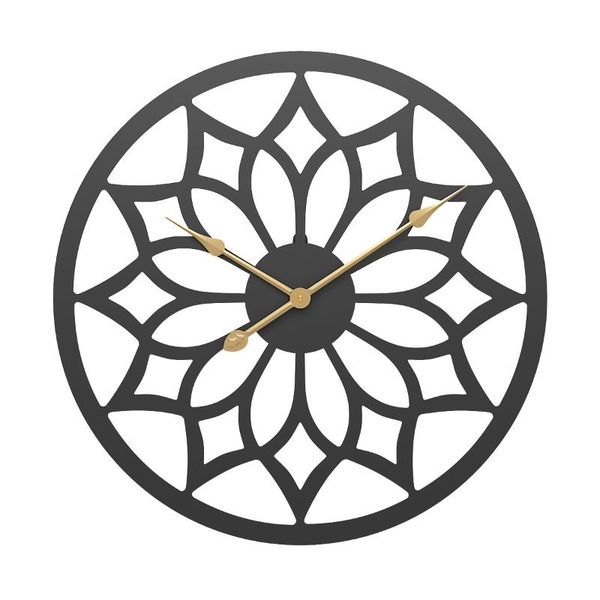 

round hanging clock bedroom home living room american diy metal hollow iron spot wholesale wall clocks
