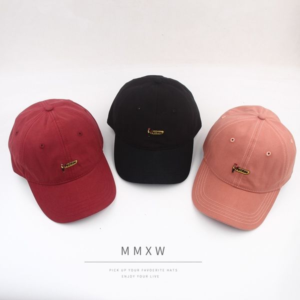 

cartoon wine red baseball designer couple's cap, Yellow