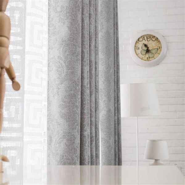 

gray thick blackout curtains for living room bedroom modern linen curtain window treatment customize & drapes