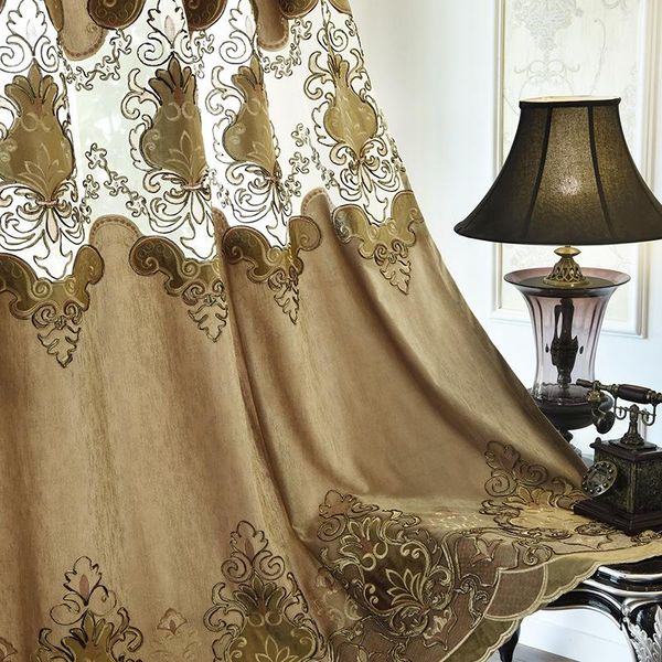 

curtain & drapes custom curtains for living room bedroom style villa luxury chenille cutout ribbon embroidered