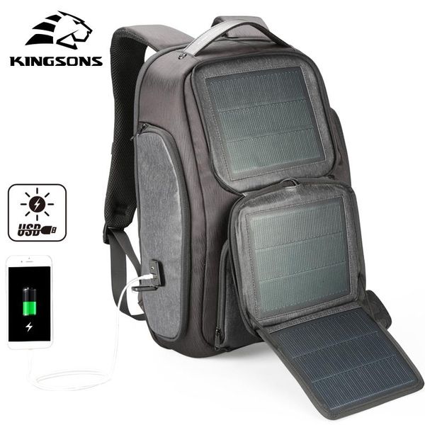 

backpack kingsons 2021 upgraded solar fast usb charging kanpsack 15.6 inches lapbackpacks male women travel bag