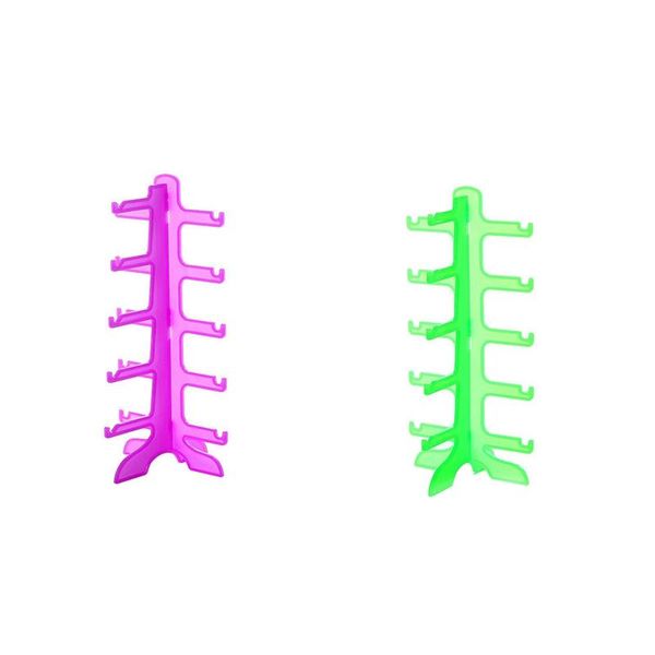 

jewelry pouches, bags 2pcs transparent glasses frame sunglasses display rack counterrack, purple & green, Pink;blue