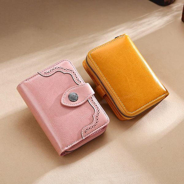 

wallets 2021 for women wallet leather luxury card holder clutch korean multi-card position zipper buckle coin purse, Red;black