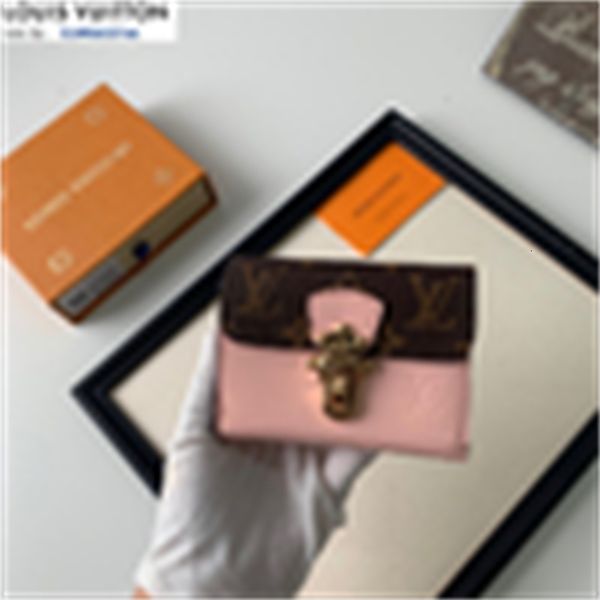 

wallet leather brand holders designer wallets luxury key m61911 real patent long leather chain short pouches wallet card pink women phone ca, Red;black