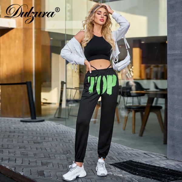 

letter print women high waist sweatpants jogger loose casual sporty streetwear 2021 autumn winter trousers harem pants, Black;white