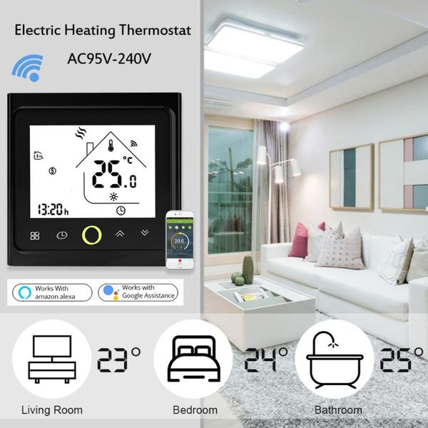

smart home control thermostat 16a electric heating lcd touch screen winter warm room temperapture controller wifi /no/modbus