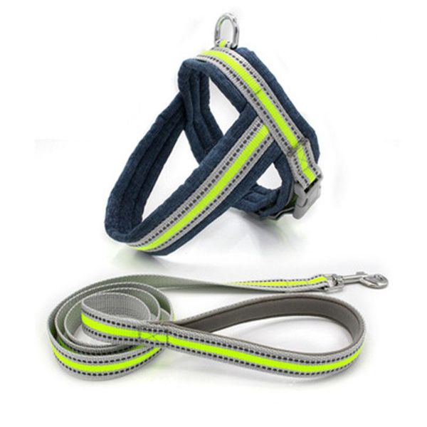

dog collars & leashes reflective nylon pet harness leash collar adjustable padded harnesses vest soft handle necklace chest straps dogs supp