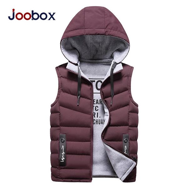 

men's vests men 2021 autumn winter fashion casual warm cotton-padded waistcoat thick hooded sleeveless vest jacket, Black;white