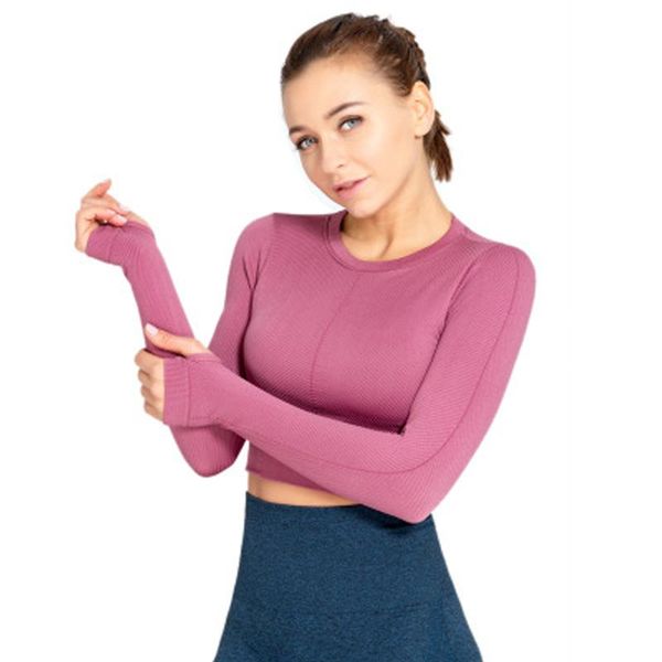 

yoga outfits sports long sleeve women beauty back training quick dry sportswear, White;red