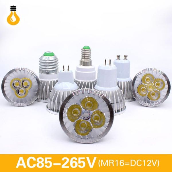 

bulbs high power gu10 led bulb 9w 12w 15w lampara 220v e27 e14 mr16 12v de alta potencia luz caliente/blanco lamp downlight