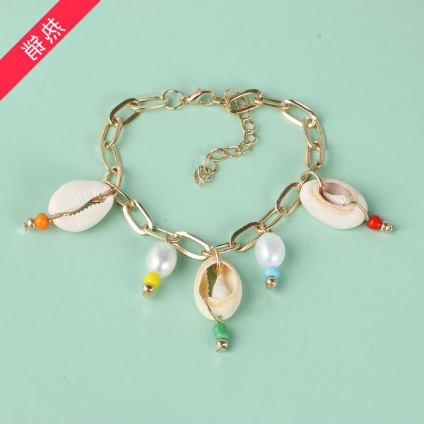 

hand catenary temperament conch bracelet pearl pendant hand girl accessories, Black