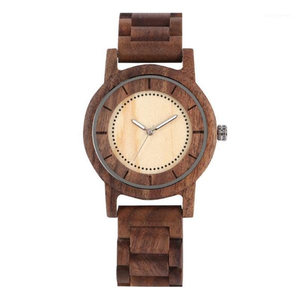 

wristwatches minimalist design full wooden watch men women quartz wood wrist watches natural walnut maple case casual mens, Slivery;brown