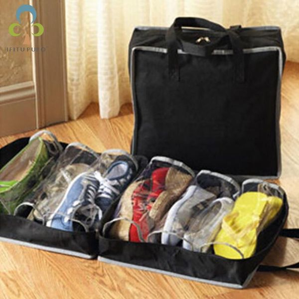 

1pcs portable non-woven shoe box storage bag collapsible waterproof lxx clothing & wardrobe