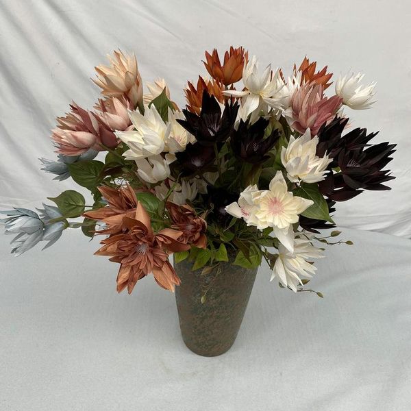 

decorative flowers & wreaths 1pc orchid artificial simulation green plants wedding hall flower home indoor decoration shopping mall placemen