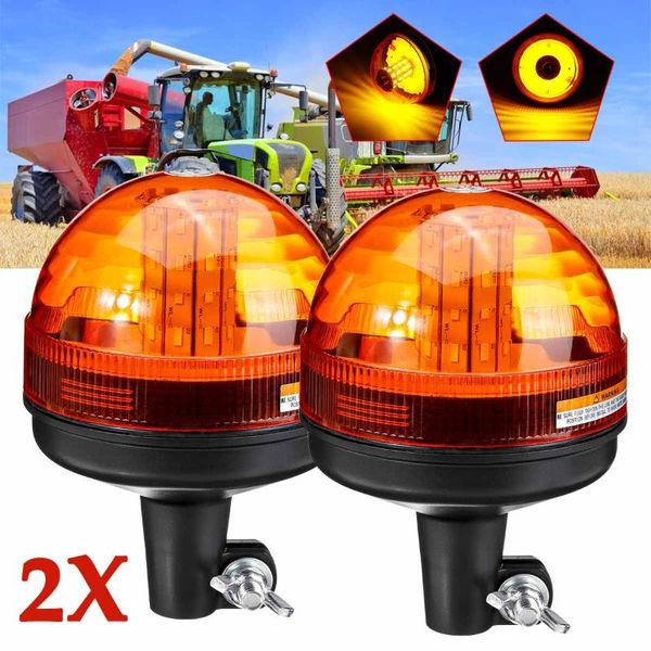 

emergency lights 2/4pcs 12v 24v truck led flashing strobe light 40led rotating warning beacon lamp amber for trailer tractor bus