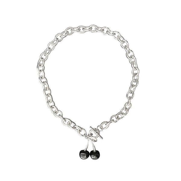 

chains dark girl cherry necklace clavicle chain, Silver