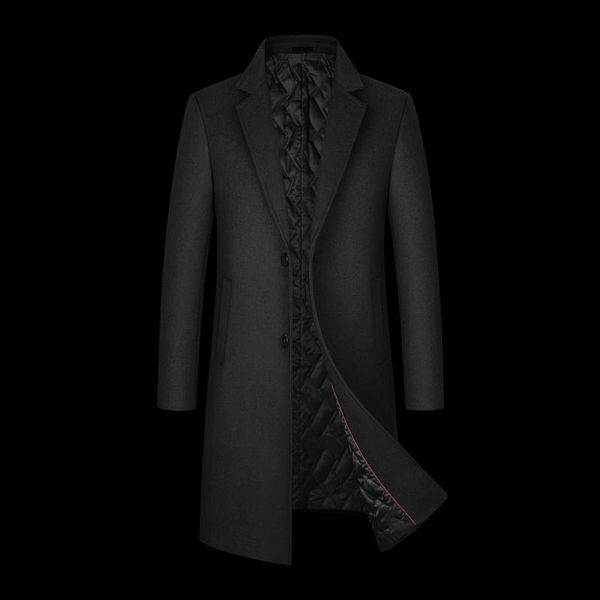 

men's wool & blends 54.3%,long overcoat men,men coats,winter coat men,long men,coat men,mens coat,wool coat,mens jacket,coats for men, Black