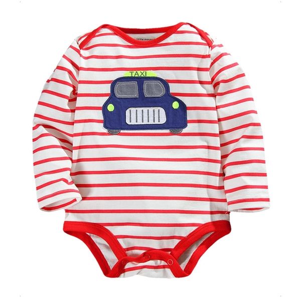 

taxi stripe baby boys clothes fashion sleeved bodysuits boy shirts body suit underwear soft comfortable pajamas 210413, Blue