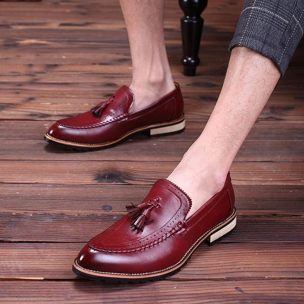 

dress shoes men handmade formal lace-up business oxford brand wedding pointy, Black