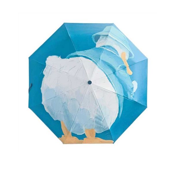 

umbrellas fully automatic umbrella rain or shine black coating sunscreen anti-ultraviolet cute cartoon