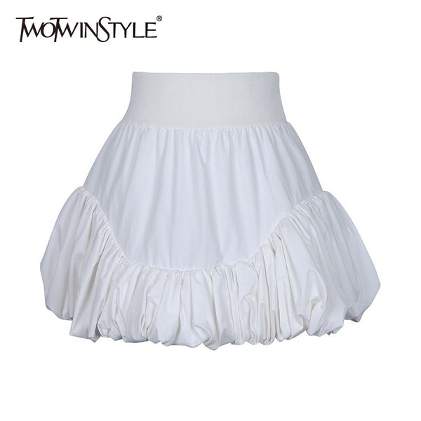 

white ball gown skirt for women high waist casual a line mini skirts female fashionable new clothing style 210428, Black