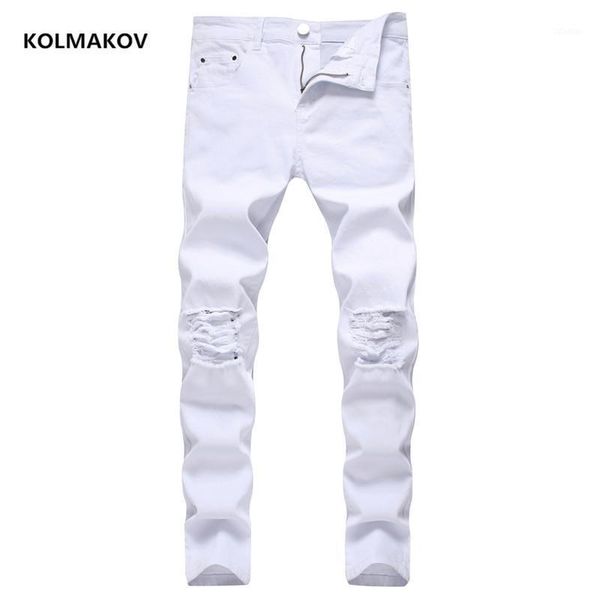 

arrival destroyed hole jeans men fashion elasticity men's male cotton pencil pants,size 28-42, Blue