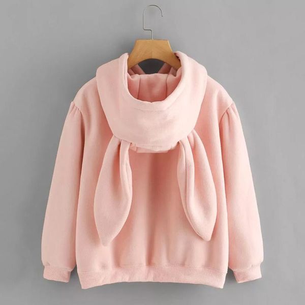 Moletons femininos moletons estampados kawaii com orelhas longas para meninas adolescentes outono inverno pullover casaco de sudaderaswomen's womewomen