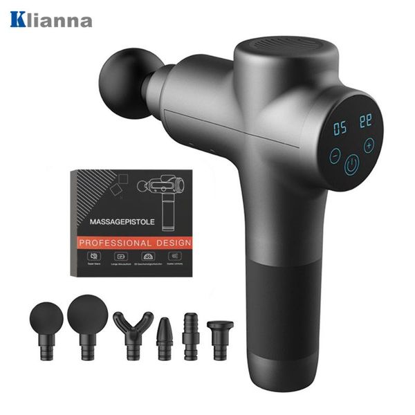 

massage gun klianna deep percussion body massager rechargeable fascia muscle stimulator relaxation slimming shaping