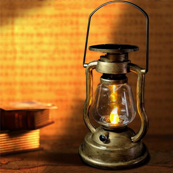 

solar lamps retro kerosene lamp led horse outdoor portable charging camping