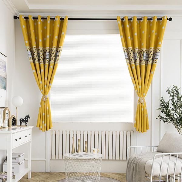 

curtain & drapes [customise] gyrohome gy2873 snow printing 1pc short living dining room bedroom