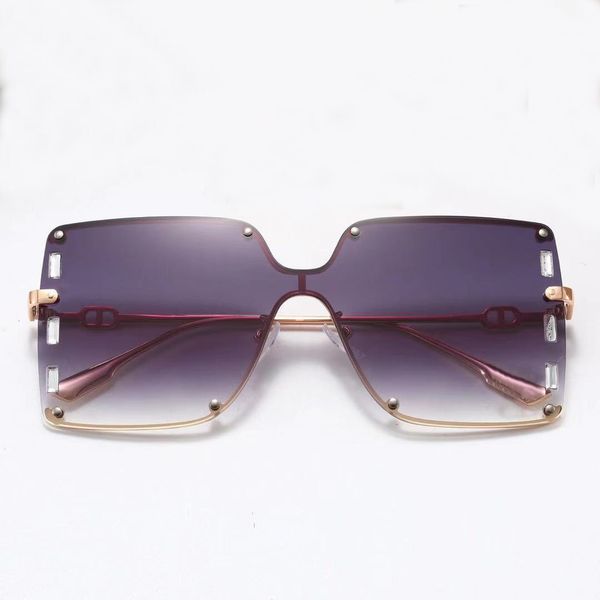 

2021 high-end sunglasses polarized anti-reflection uv400 oversized rimless glasses multicolor optional metal frame, White;black
