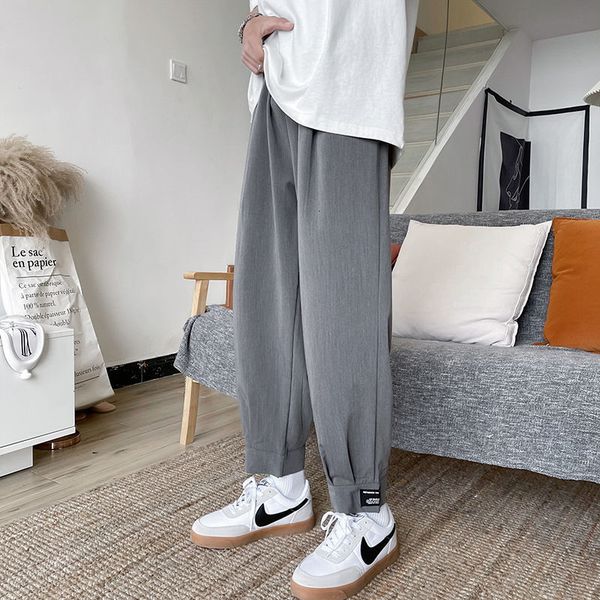 

men's pants summer loose casual fashion trend pantalon homme grey/khaki/black color haren high-quality trousers m-3xl v9qp