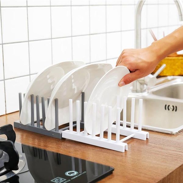 

kitchen dish rack pot cover supplies storage drain shelf & organization