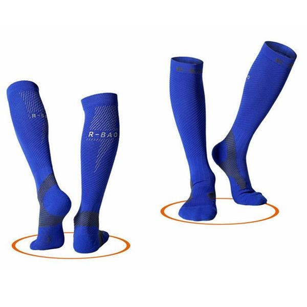 

sports socks r-bao men women professional compression running stocks marathon quick-dry ankle leg bicycle, Black