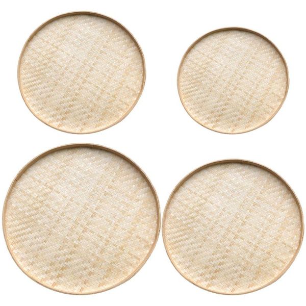 

4pcs bamboo dustpan woven craft drawing plate (bamboo) kitchen storage & organization