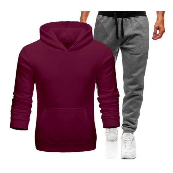 

men's tracksuits large sportswear sweaty jackets hooded and pants, Gray
