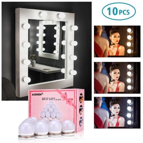 

compact mirrors led 12v makeup mirror light bulb hollywood vanity lights stepless dimmable wall lamp 10 bulbs kit for dressing table