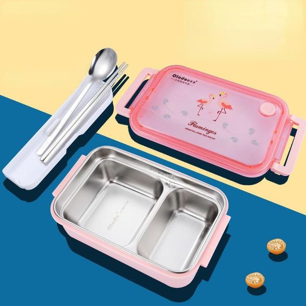 

dinnerware sets 304 stainless steel lunch box bento for school kids office worker 2 grid microwae heating container storage