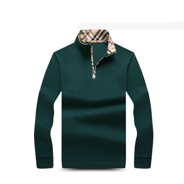 

men's polos t-shirt fashion designer polo shirt men long sleeve t-shirts lapel cotton shirt large mens no.4s, White;black