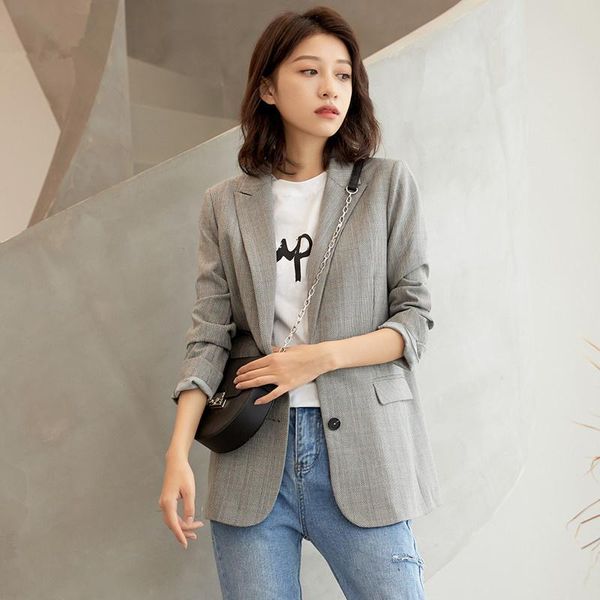 

women's suits & blazers women's jacket woman spring 2021 streetwear plaid blazer women and jackets korean casual coat chaqueta muje, White;black